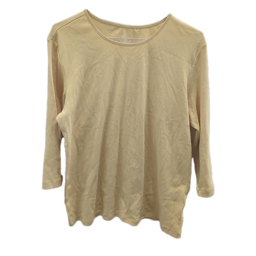 Christopher And Banks Petite XL Women's Casual shirt 3/4 Sleeves Yellow NEW NWT
